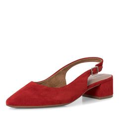 Pantofi Piele Naturala Eva Rosii - Tamaris