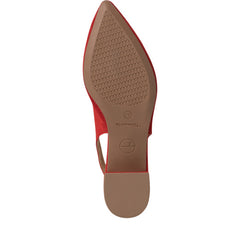 Pantofi Piele Naturala Eva Rosii - Tamaris