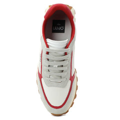 LIU JO SNEAKER Running 01 LEATHER OFF WHITE RED
