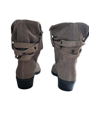 Botine Piele Naturala Berlin Taupe Suede - Dolly Shoes