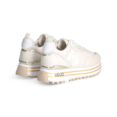 LIU JO MAXI WONDER 01 - SNEAKER TUMBLED LEATHER/CALF MILK