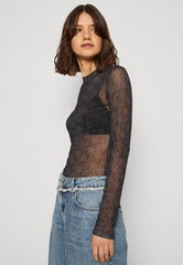 Bluza TOP MESH MONOGRAM - Karl Lagerfeld