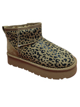 Ghete Piele Naturala Tip UGG Solo Soprani Rosy Animals 02 Cuoio