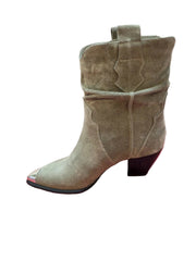 Botine Piele Naturala Ydalia Taupe Suede - Dolly Shoes