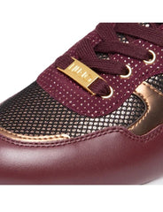 LIU JO WONDER 01 - SNEAKER GLITTER BORDEAUX/BRONZE