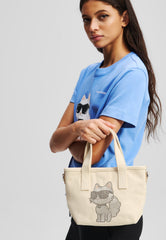 Geanta Ikon Shop Rhnstn S Natural - Karl Lagerfeld
