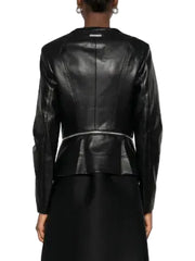 Geaca Faux Leather Zip Jacket Karl Lagerfeld