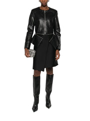 Geaca Faux Leather Zip Jacket Karl Lagerfeld