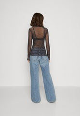 Bluza TOP MESH MONOGRAM - Karl Lagerfeld