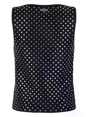 Stud Scoop Crop Tank Black - Michael Kors