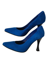 Pantofi Dama Piele Naturala Demi Blu Electric -Dolly Shoes