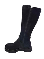 Cizme Piele Naturala Zara Suede Black - Dolly Shoes