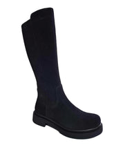 Cizme Piele Naturala Zara Suede Black - Dolly Shoes