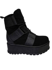 Ghete Piele Naturala Bertha Black Suede - Dolly Shoes