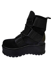 Ghete Piele Naturala Bertha Black Suede - Dolly Shoes