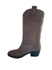 Botine Piele Naturala Madeline Grey Suede - Dolly Shoes