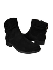 Ghete Piele Naturala Irina G Black Suede - Dolly Shoes