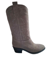 Botine Piele Naturala Madeline Grey Suede - Dolly Shoes