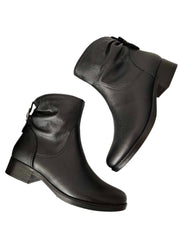 Ghete Piele Naturala Irina G Black - Dolly Shoes