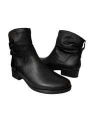Ghete Piele Naturala Irina G Black - Dolly Shoes