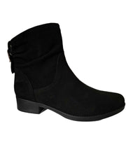 Ghete Piele Naturala Irina G Black Suede - Dolly Shoes