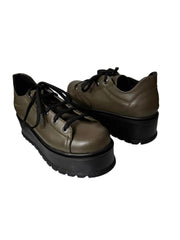 Pantofi Piele Naturala Florence Olive - Dolly Shoes