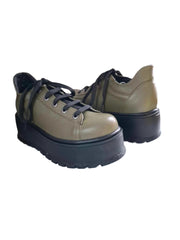 Pantofi Piele Naturala Florence Olive Bizon - Dolly Shoes