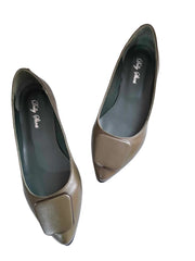 Balerini Piele Naturala Dolly249 ACC3 Olive - Dolly Shoes