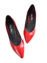 Pantofi Piele Naturala Rebecca Red Nappa - Dolly Shoes