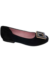 Balerini Piele Naturala Sabrina Black Suede - Dolly Shoes