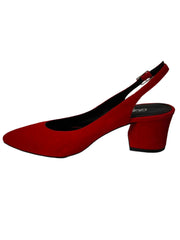 Pantofi Piele Naturala Alma Red Suede - Dolly Shoes