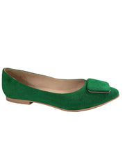 Balerini Piele Naturala Dolly249 ACC3 Green Suede- Dolly Shoes