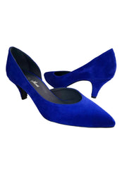 Pantofi Piele Naturala Rebecca Decupat Royal Blu- Dolly Shoes