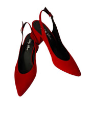 Pantofi Piele Naturala Alma Red Suede - Dolly Shoes