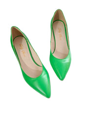 Pantofi Piele Naturala Nicol Verde - Dolly Shoes