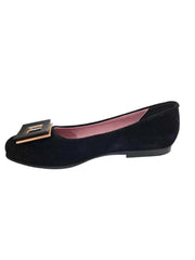 Balerini Piele Naturala Sabrina Black Suede - Dolly Shoes