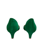 Pantofi Piele Naturala Rebecca Decupat Verde- Dolly Shoes