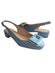 Pantofi Piele Naturala Radha Bleu - Dolly Shoes