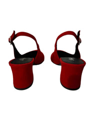 Pantofi Piele Naturala Alma Red Suede - Dolly Shoes