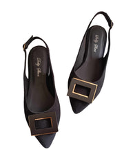 Balerini Piele Naturala Penelope Black Suede - Dolly Shoes