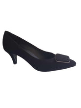 Pantofi Piele Naturala Bety Black Suede - Dolly Shoes