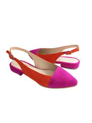 Balerini Piele Naturala Dolly PS84 Orange-Fucsia