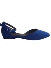 Balerini Piele Naturala Britania Electric Blue - Dolly Shoes