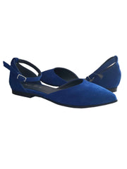 Balerini Piele Naturala Britania Electric Blue - Dolly Shoes