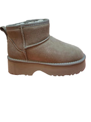 Ghete Piele Naturala Tip UGG 1274 Crosta Taupe- Energy