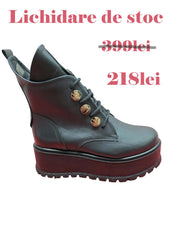 Ghete Piele Naturala Desiree Nappa Black - Dolly Shoes