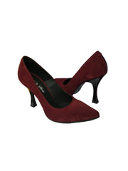 Pantofi Dama Piele Naturala Demi Bordo Suede -Dolly Shoes