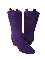 Botine Piele Naturala Madeline Purple - Dolly Shoes