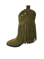 Botine Piele Naturala Giulia Green Suede - Dolly Shoes