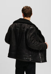 Geaca-Jacheta Faux Leather Shearling Men Karl Lagerfeld